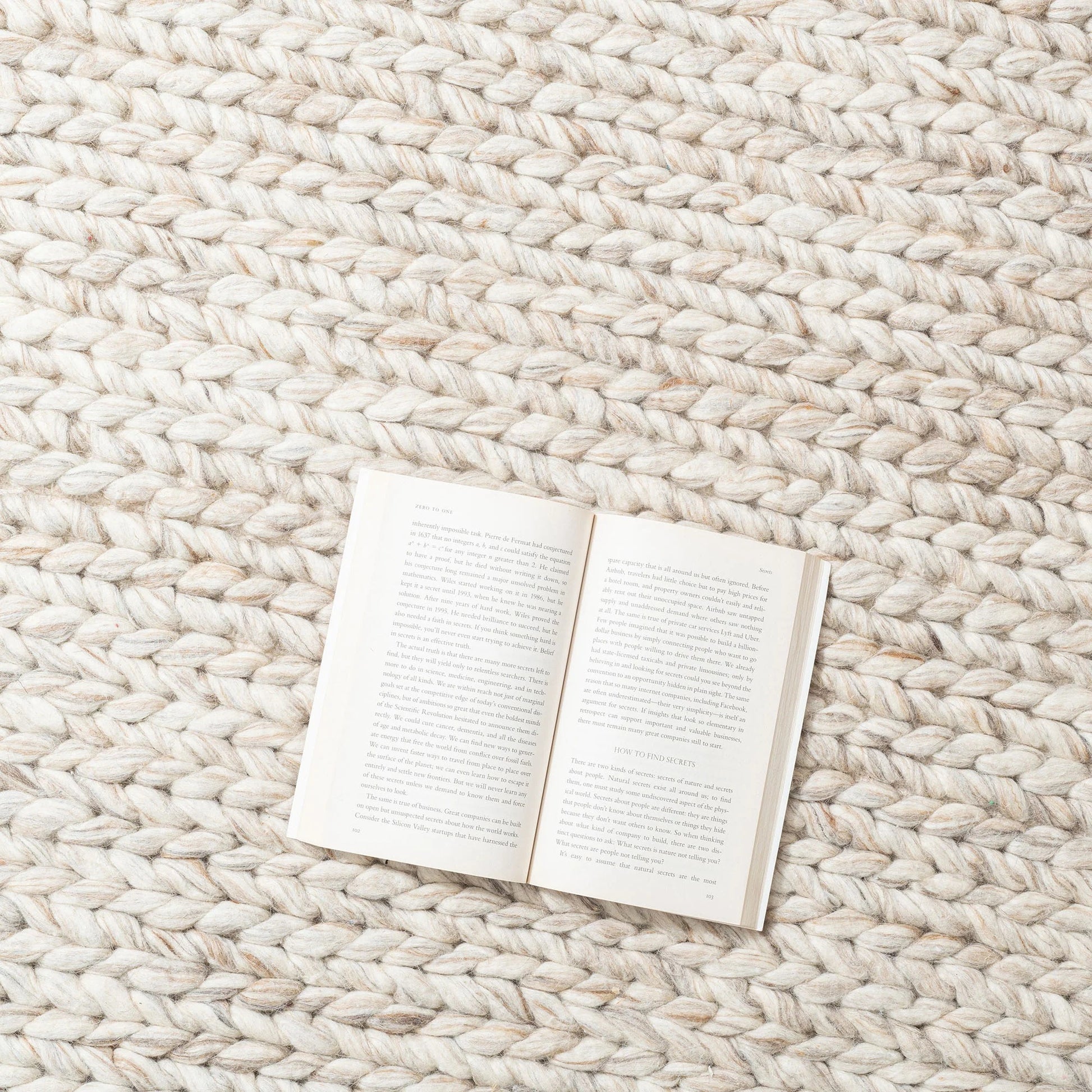 Chunky Wool Braided Rug – Handwoven Wool in Beige