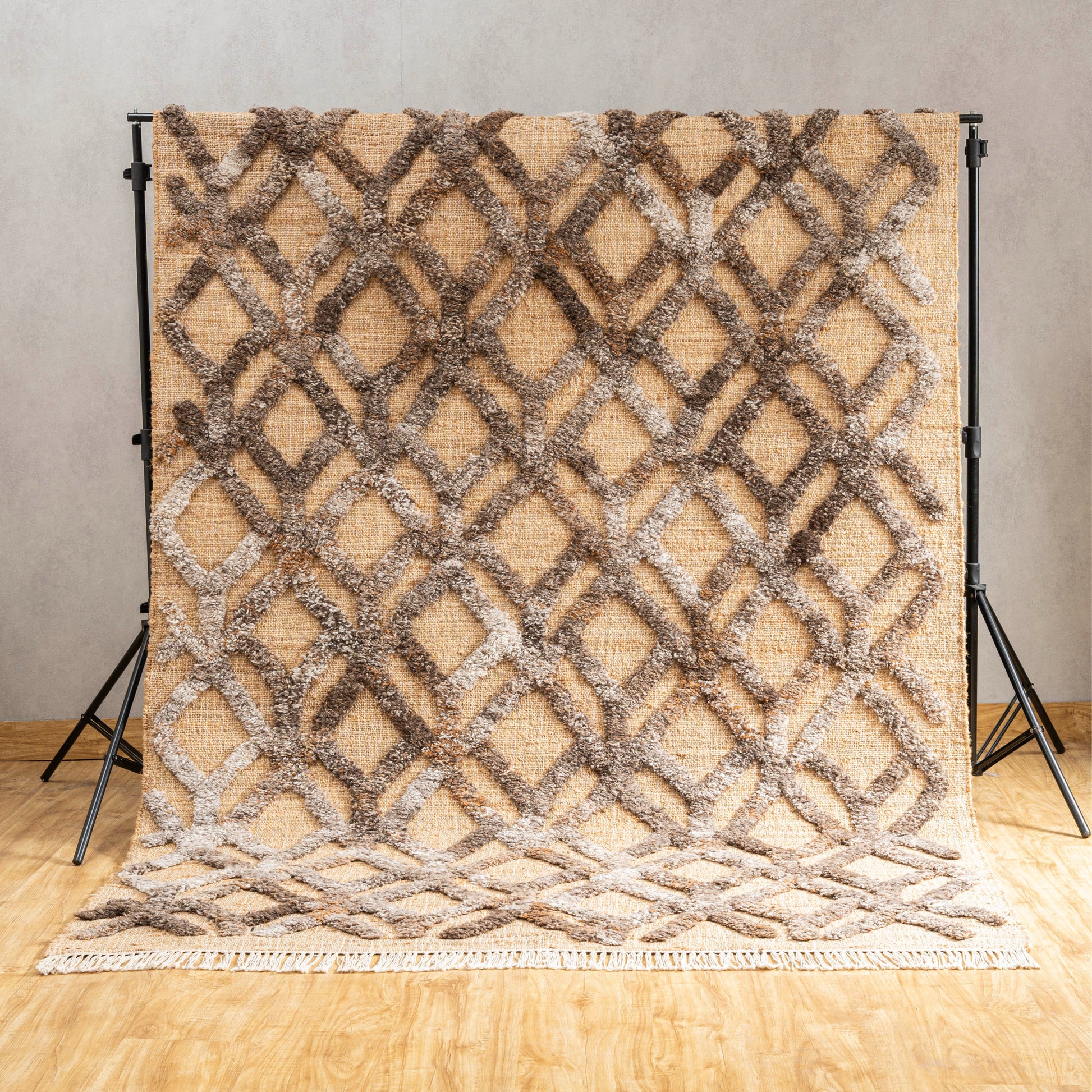 Lina Layered Rug – Natural Wool & Jute, Handwoven to Last
