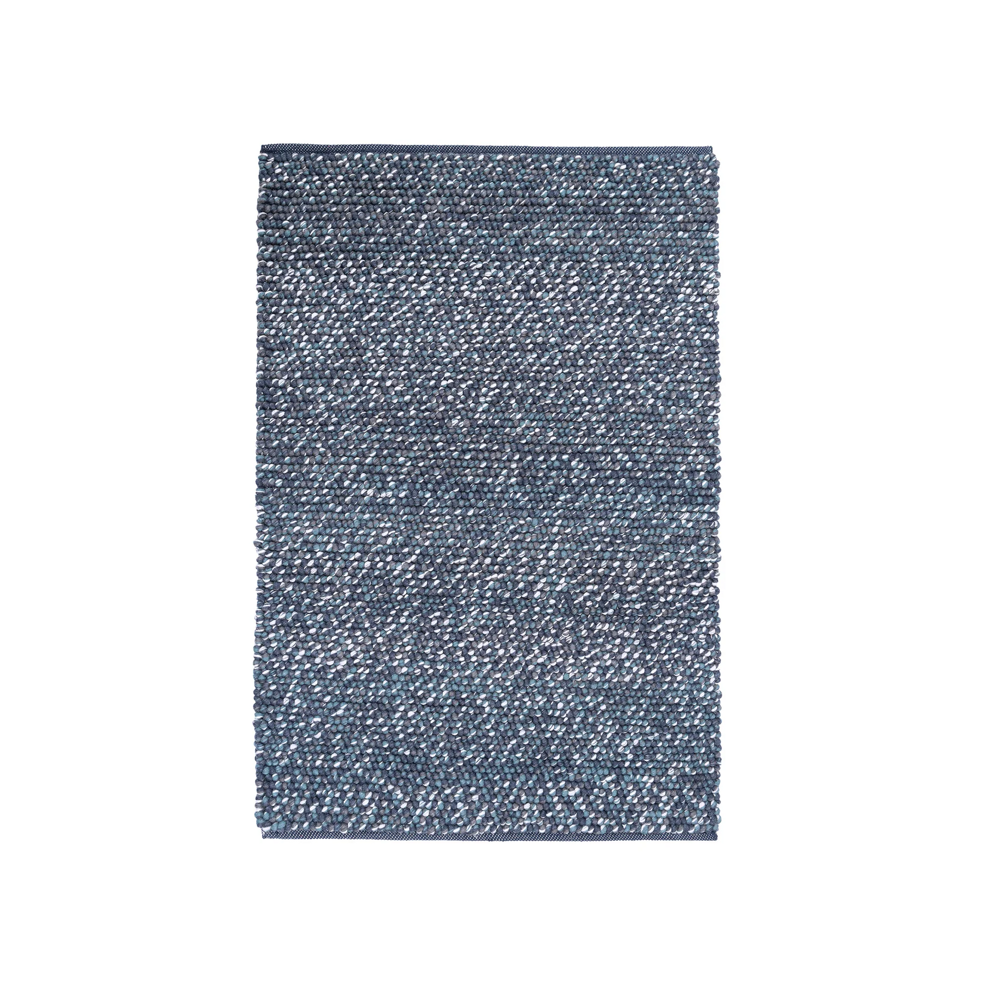 Handwoven Blue Wool Area Rug – Chunky New Zealand Wool Loop Weave | Artisan Textured Rug for Modern Living