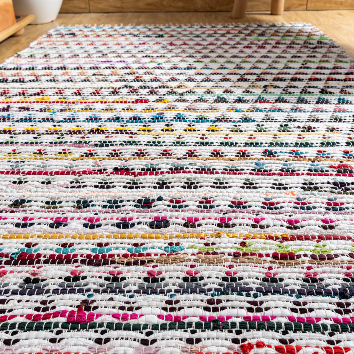 Vivid Visions Area Rug – Handwoven Recycled Cotton