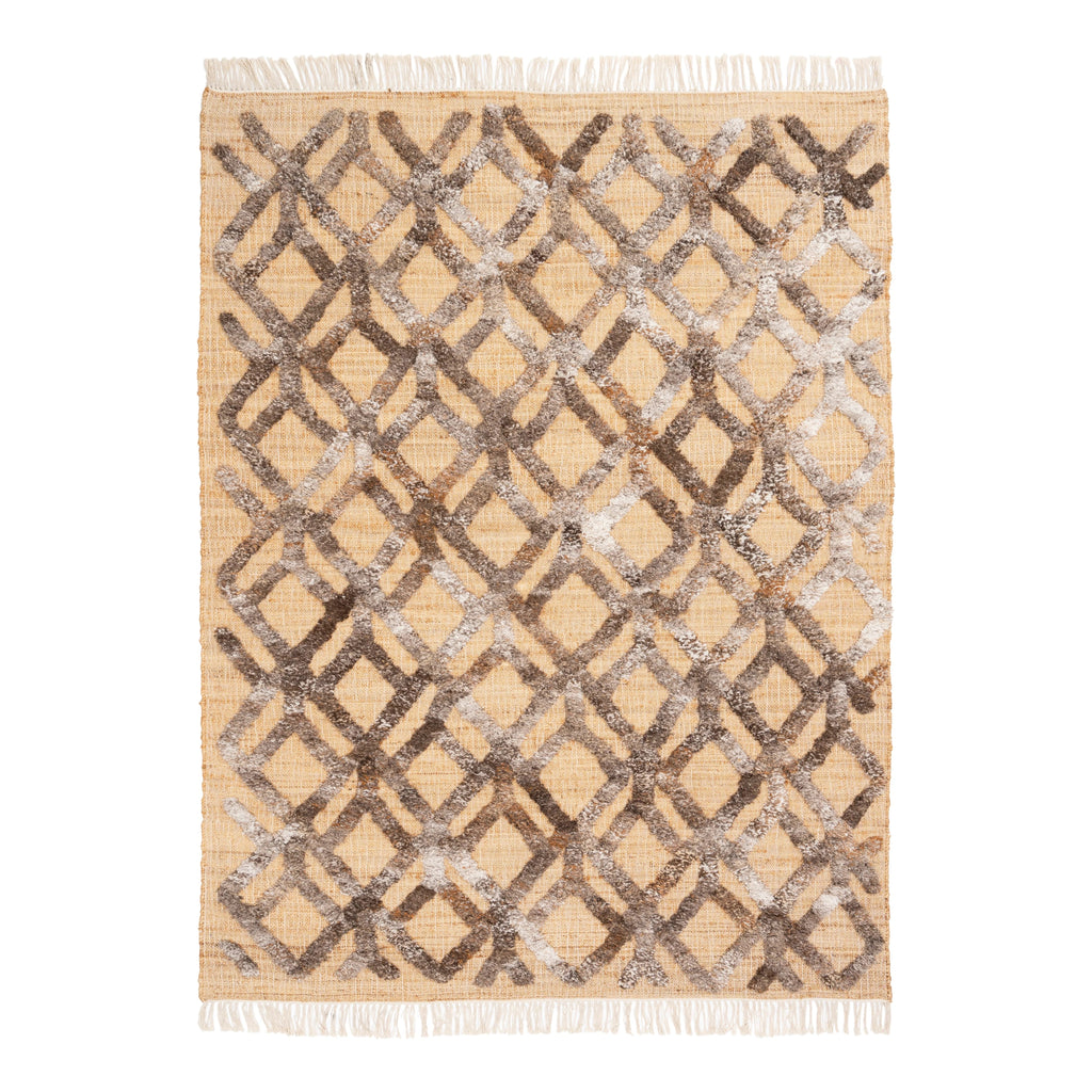 Lina Layered Rug – Natural Wool & Jute, Handwoven to Last