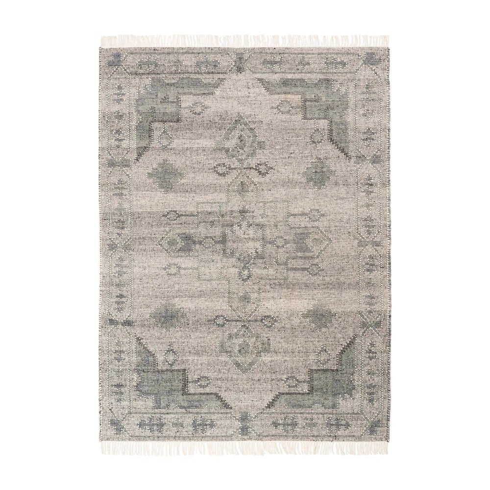 Leela Threaded Wool Rug – Handwoven Panja Oriental Design