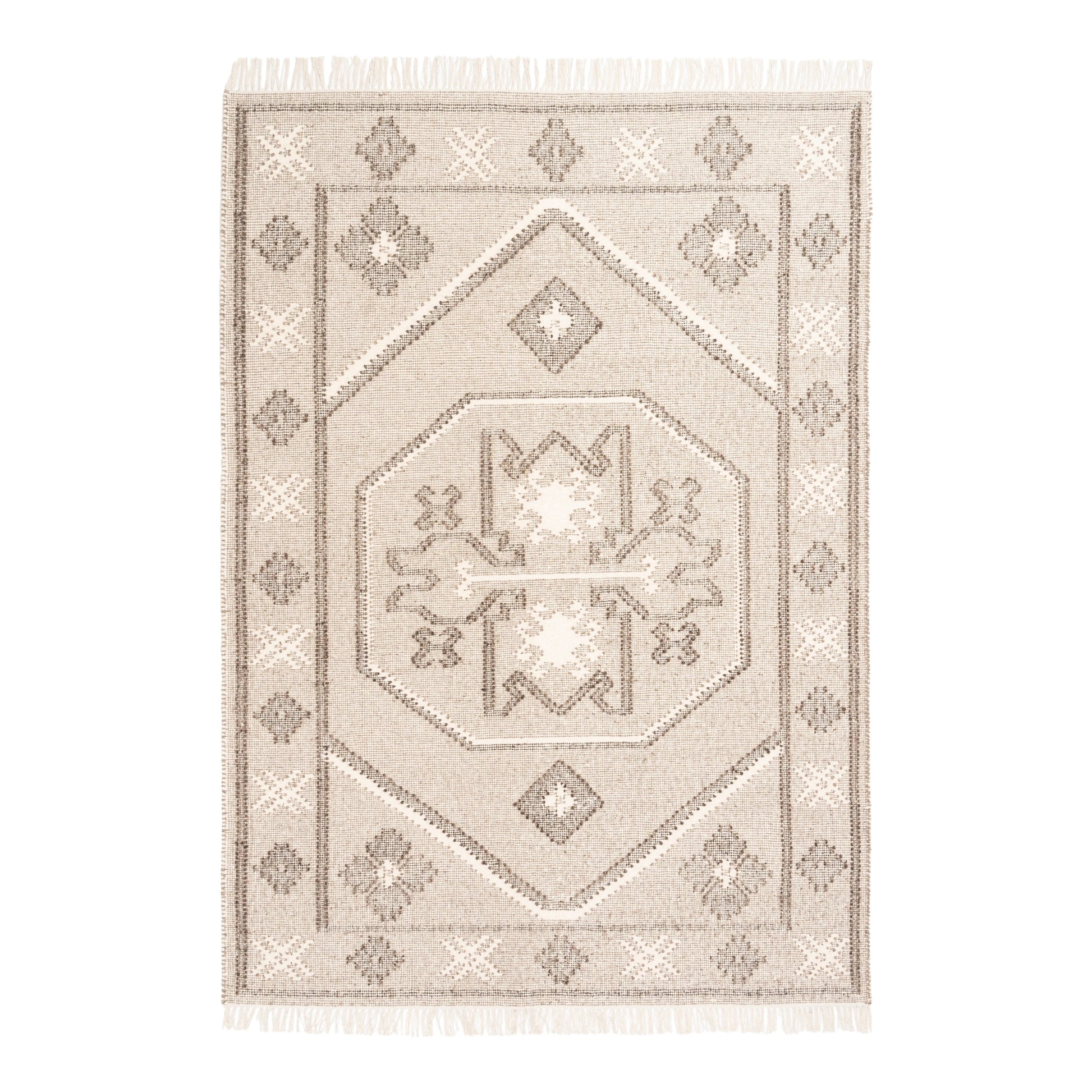 Sienna Mocha Wool Rug – Handwoven Panja Oriental Design