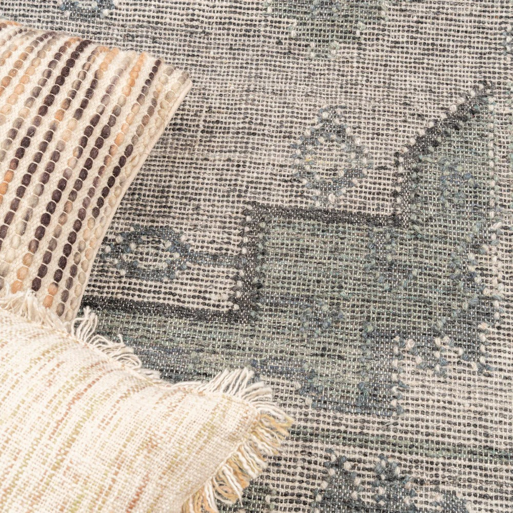 Leela Threaded Wool Rug – Handwoven Panja Oriental Design