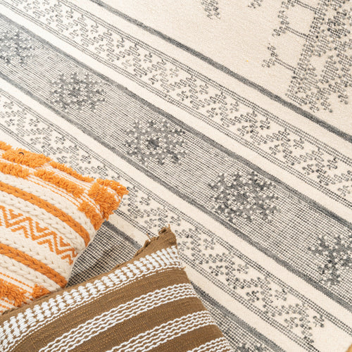 Anaya Pearl Wool Rug – Handwoven Panja Oriental Rug in Off-White with Subtle Grey Accents