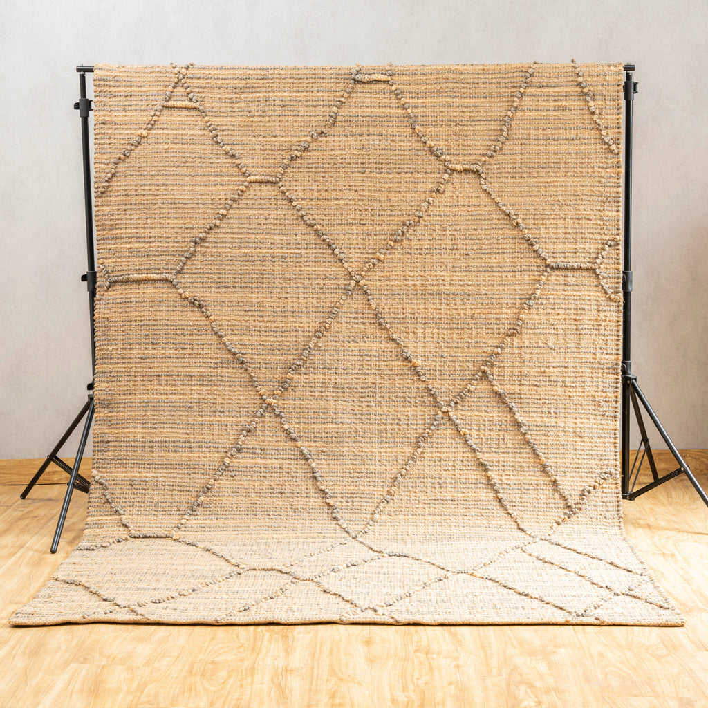 Luna Sunlit Ethereal Rug – Handwoven Natural Jute Rug with Modern Geometric Design  ⸻