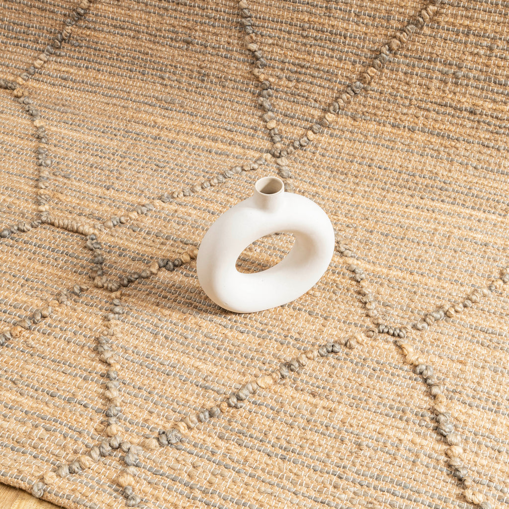 Luna Sunlit Ethereal Rug – Handwoven Natural Jute Rug with Modern Geometric Design  ⸻
