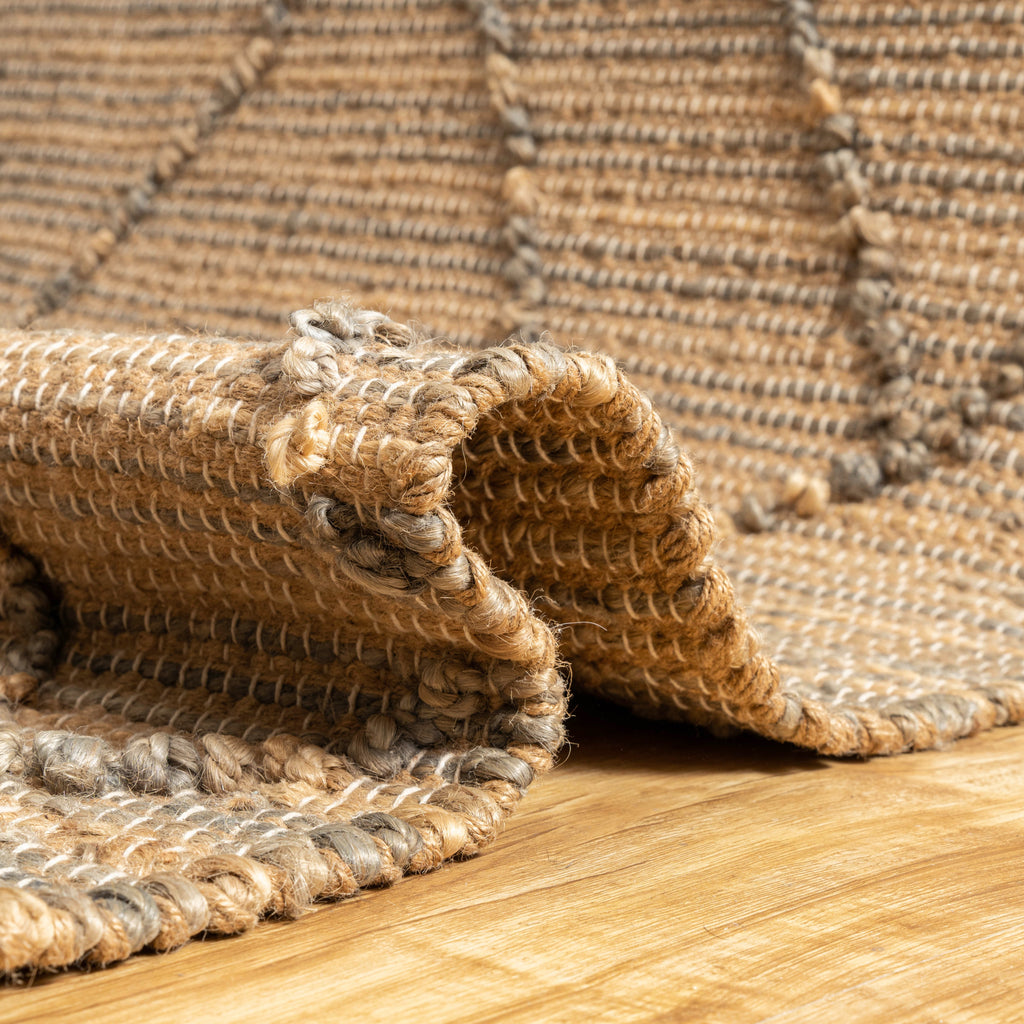 Luna Sunlit Ethereal Rug – Handwoven Natural Jute Rug with Modern Geometric Design  ⸻
