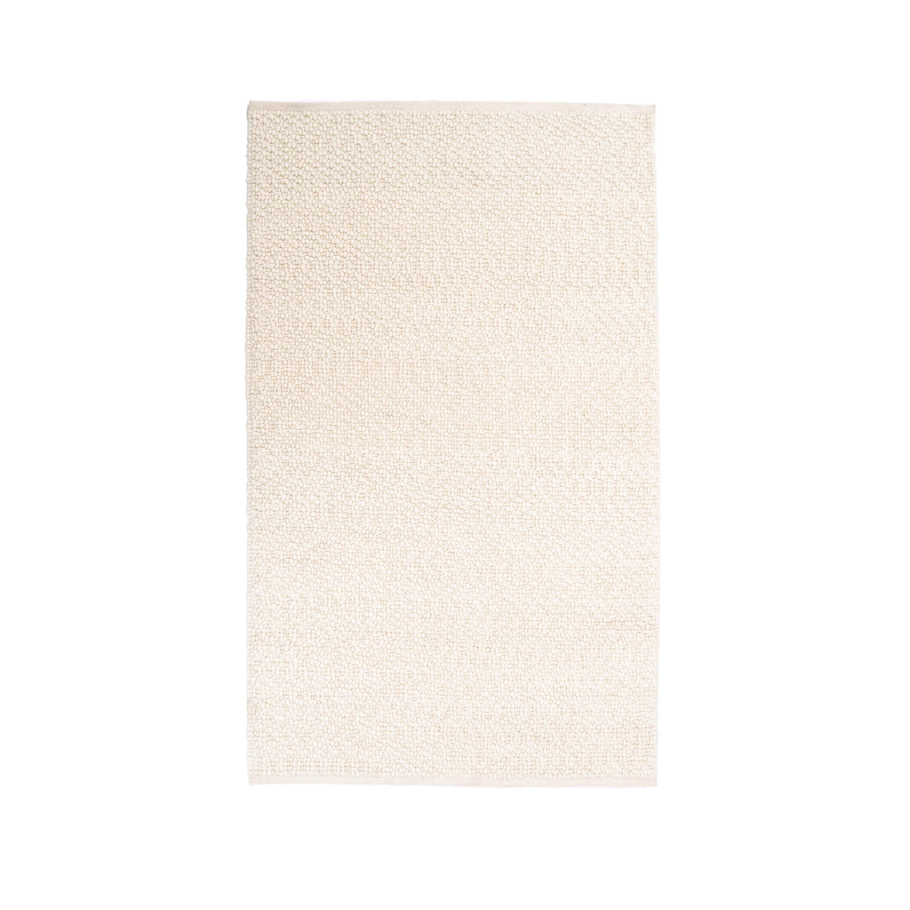 Oyster Ripple Wool Rug – Handwoven New Zealand Wool Loop Rug in Ivory