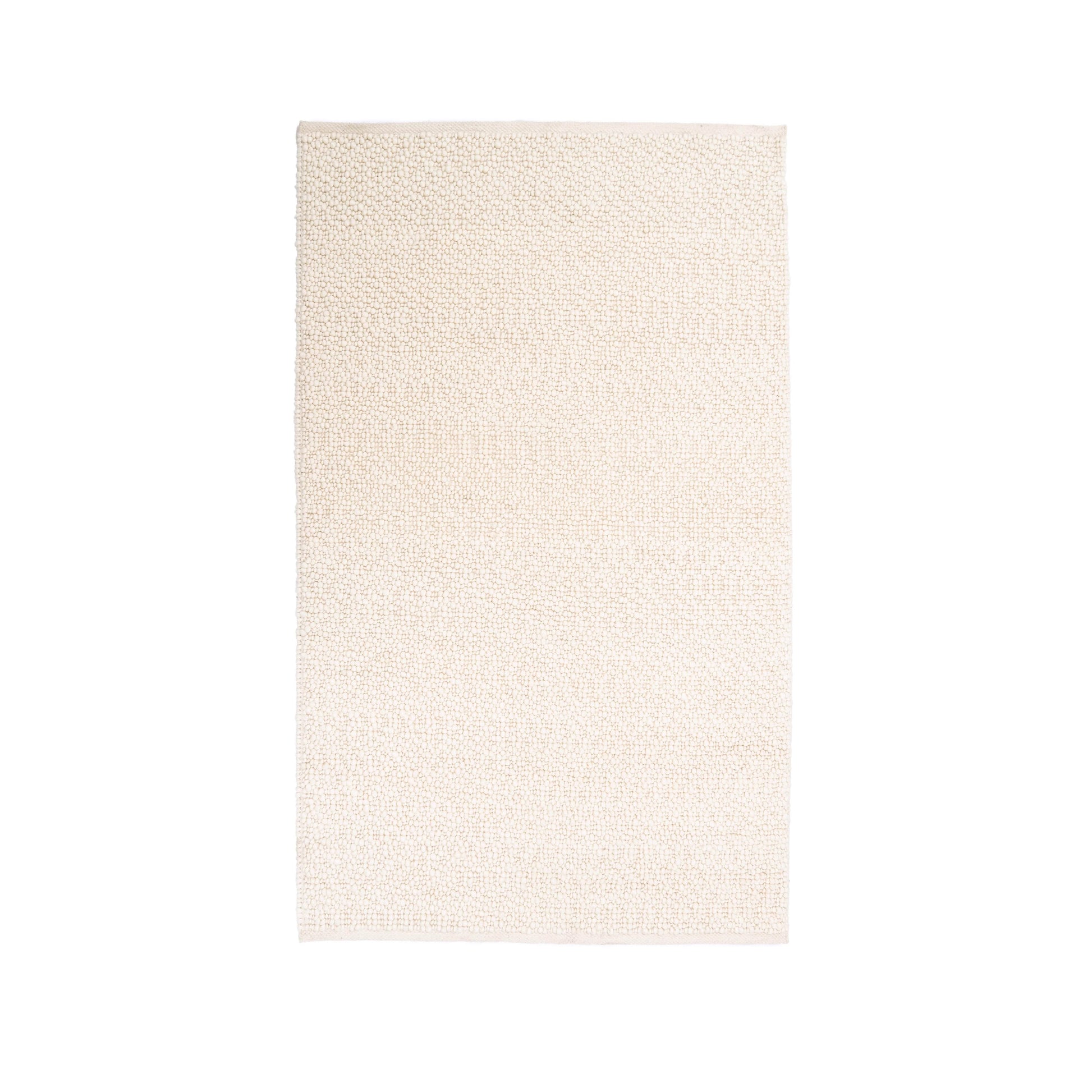 Oyster Ripple Wool Rug – Handwoven New Zealand Wool Loop Rug in Ivory