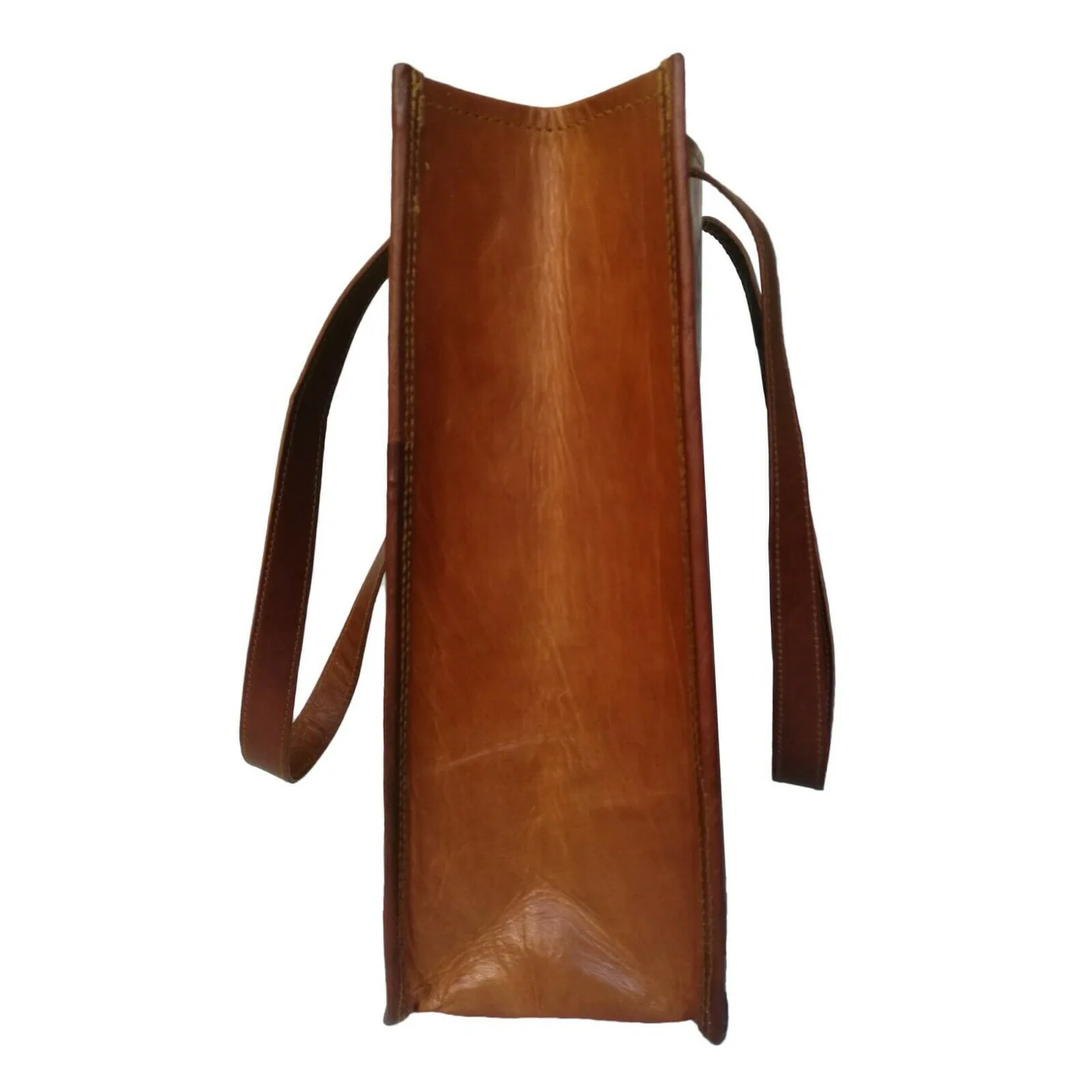 Aurelia Vintage Full-Grain Leather Tote – 16″ Everyday Work & Travel Bag for Women